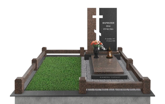 Мемориальный комплекс с плитой, поребриком и брусчаткой